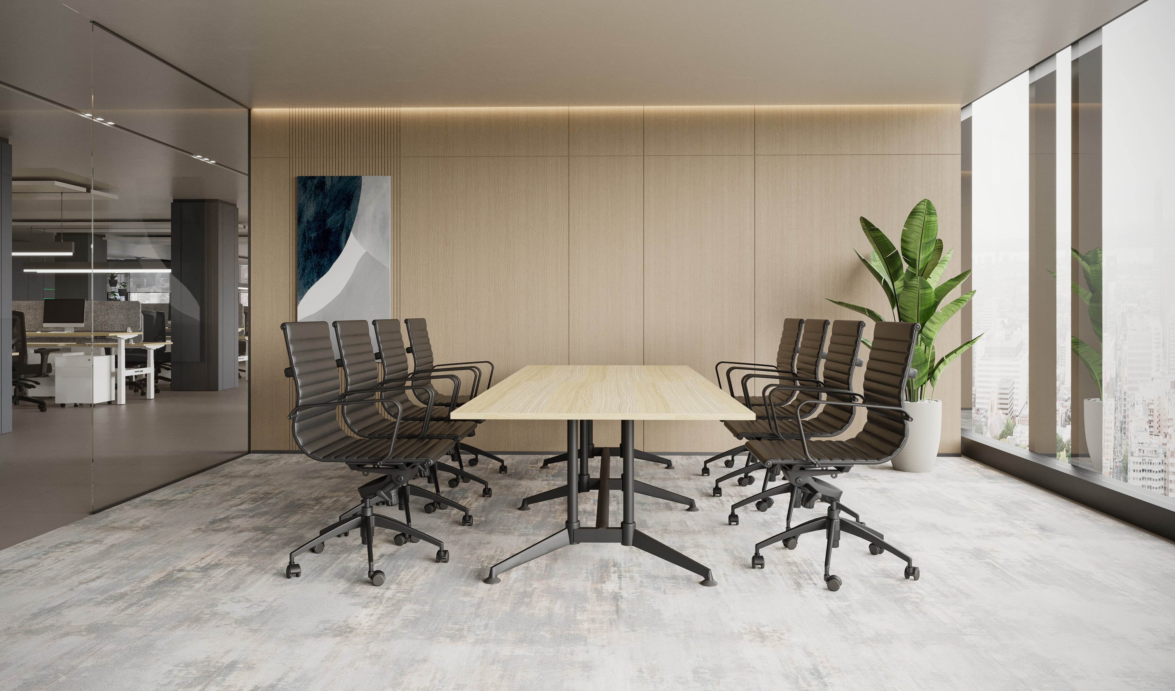Boardroom furniture sourced through commercial supplier channels